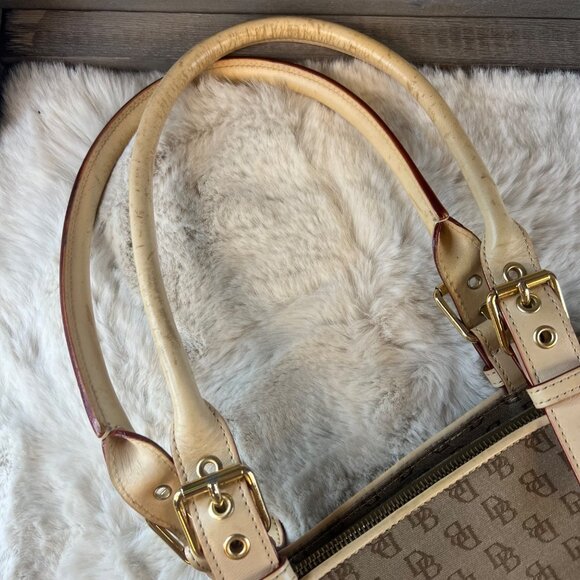 Dooney & Bourke Signature Logo Canvas Double Handle Satchel & Eyeglass Case - Picture 7 of 13
